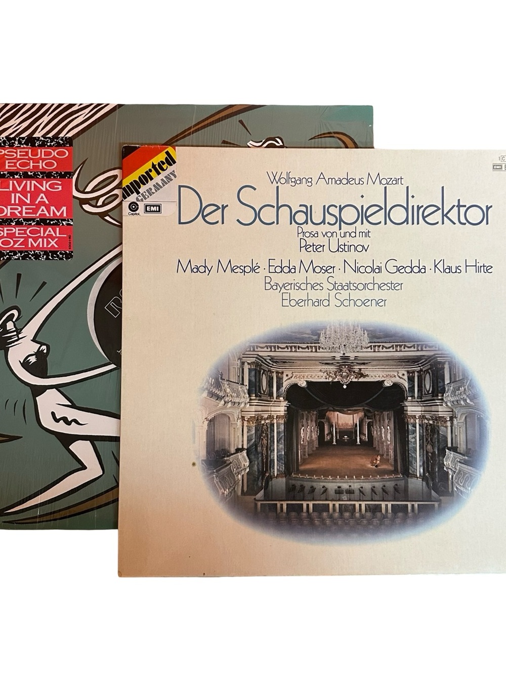 2 Vinyl Records: Mozart Opera LP + Pseudo Echo 12”